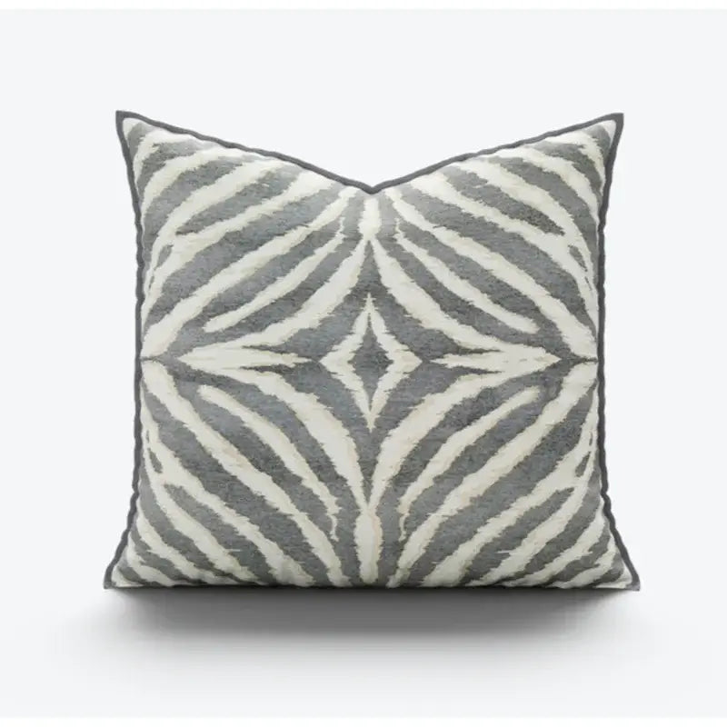 Modern zebra pattern black & cream pillow cover living room decor