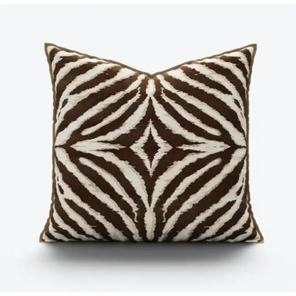 Modern zebra pattern black & cream pillow cover living room decor