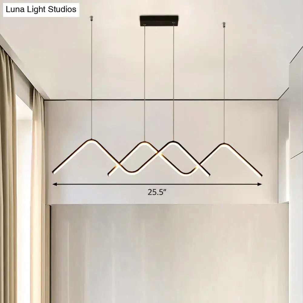 Modern zigzag black & white led ceiling lamp for dining room