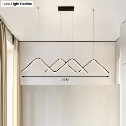 Modern zigzag black & white led ceiling lamp for dining room