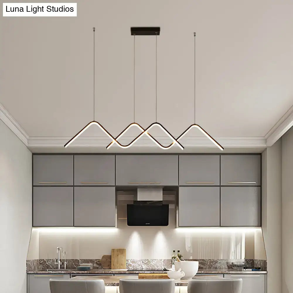 Modern zigzag black & white led ceiling lamp for dining room