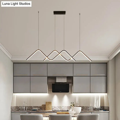 Modern zigzag black & white led ceiling lamp for dining room