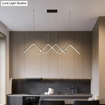 Modern zigzag black & white led ceiling lamp for dining room