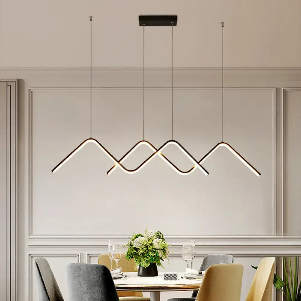 Modern zigzag black & white led ceiling lamp for dining room