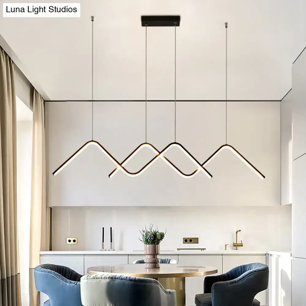 Modern zigzag black & white led ceiling lamp for dining room