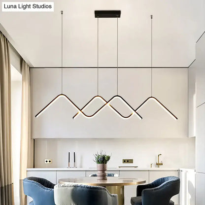 Modern zigzag black & white led ceiling lamp for dining room