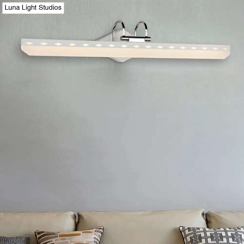 DecorBites™ Modernist Acrylic Linear LED Vanity Wall Sconce - 15"/19"/23" Wide - Black/White - Curved Arm - Natural Light
