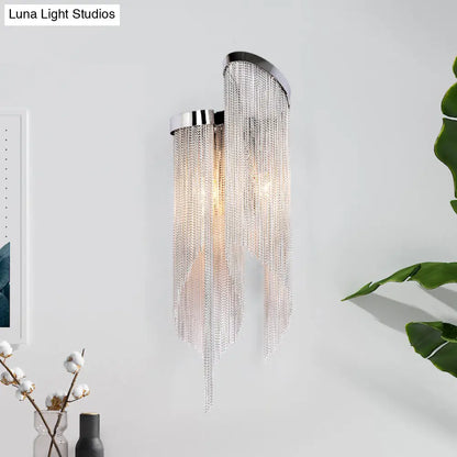 DecorBites™ Modernist Aluminum Tassel Wall Sconce Light in Gold/Silver for Living Room