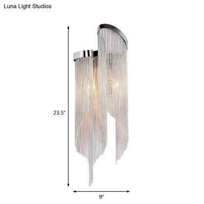 DecorBites™ Modernist Aluminum Tassel Wall Sconce Light in Gold/Silver for Living Room