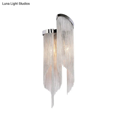 DecorBites™ Modernist Aluminum Tassel Wall Sconce Light in Gold/Silver for Living Room