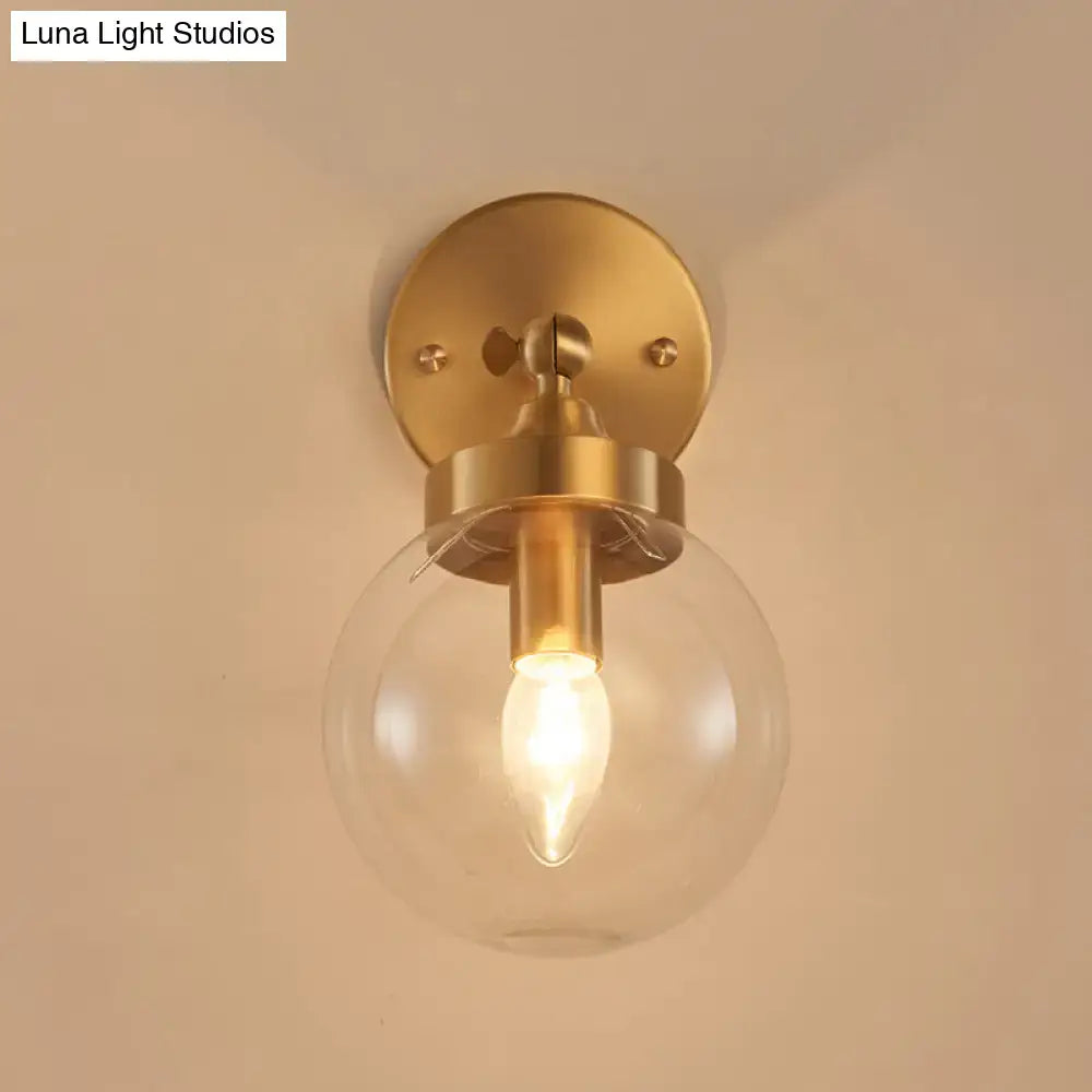 Modernist ball brass wall mounted lamp for bedroom