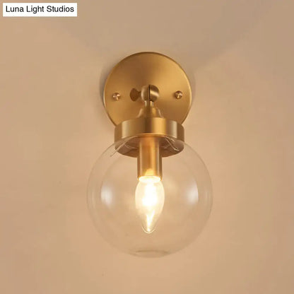 Modernist ball brass wall mounted lamp for bedroom