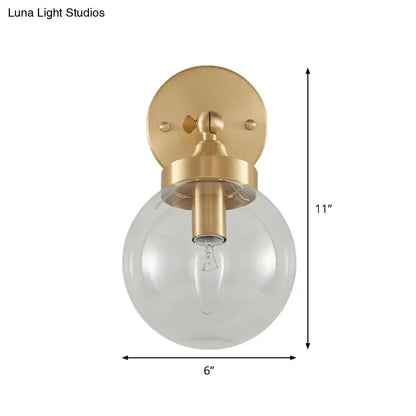 Modernist ball brass wall mounted lamp for bedroom