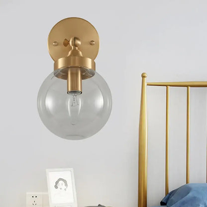 Modernist ball brass wall mounted lamp for bedroom