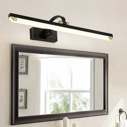 Modernist black & gold linear vanity light bathroom led wall lamp