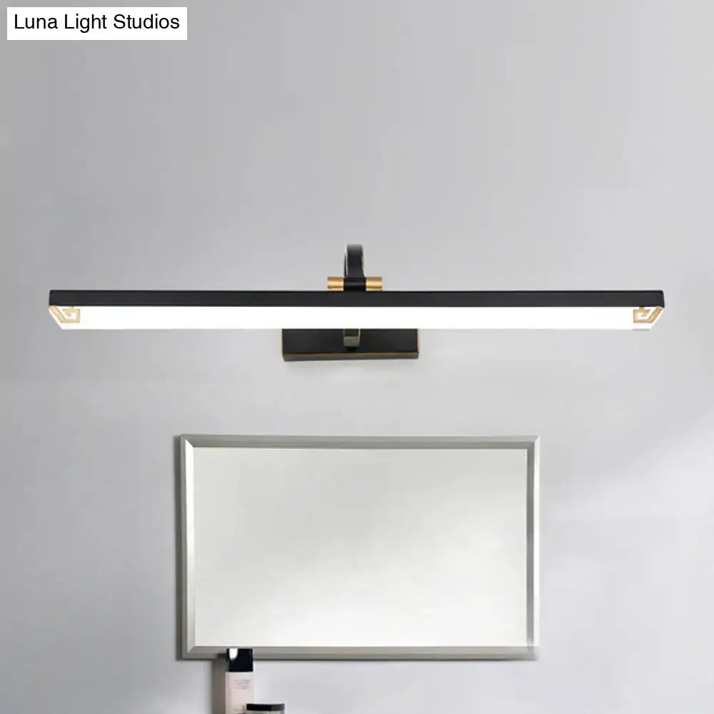Modernist black & gold linear vanity light bathroom led wall lamp