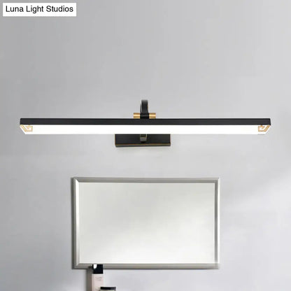 Modernist black & gold linear vanity light bathroom led wall lamp