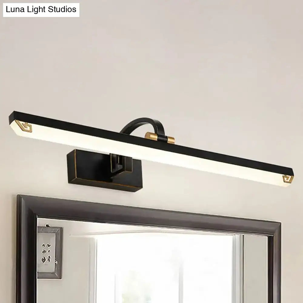 Modernist black & gold linear vanity light bathroom led wall lamp