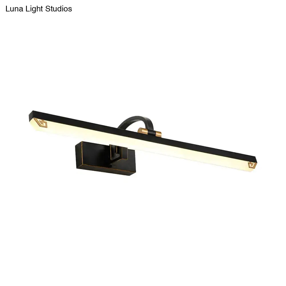 Modernist black & gold linear vanity light bathroom led wall lamp