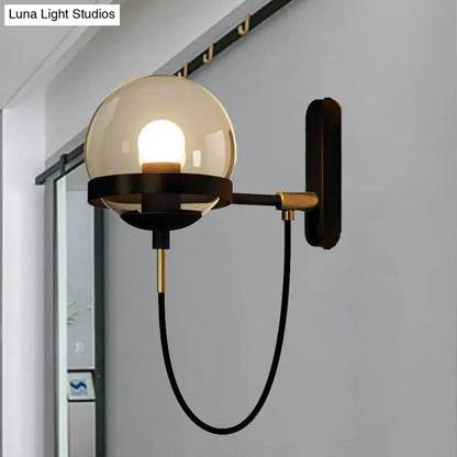 DecorBites™ Modernist Black/Gold Rope Wall Sconce with Smoke Glass - 1 Light