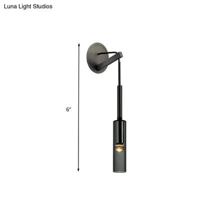 Modernist black led crystal tube wall sconce bedroom light