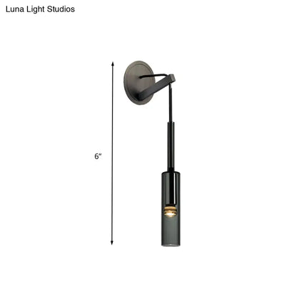 DecorBites™ Modernist Black LED Wall Sconce - Crystal Tube Light Fixture for Bedroom