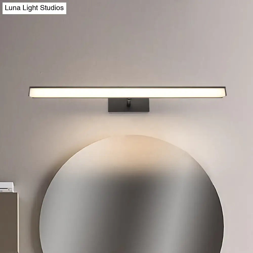 Modernist black & silver metal linear vanity sconce bathroom led light