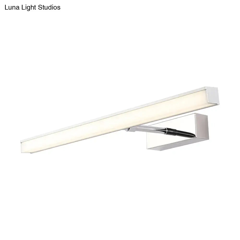 Modernist black & silver metal linear vanity sconce bathroom led light