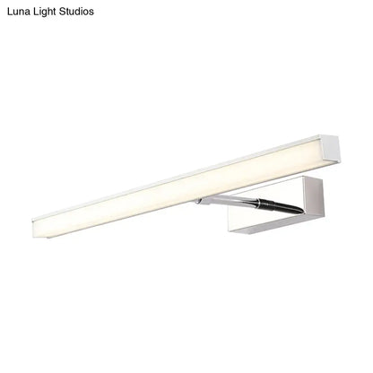 Modernist black & silver metal linear vanity sconce bathroom led light