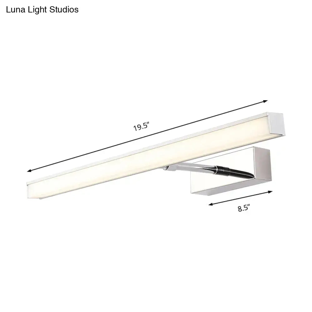 Modernist black & silver metal linear vanity sconce bathroom led light