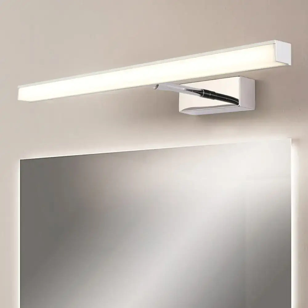 Modernist black & silver metal linear vanity sconce bathroom led light
