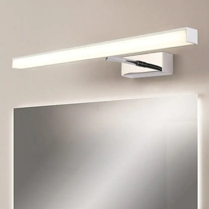 Modernist black & silver metal linear vanity sconce bathroom led light