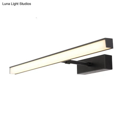 Modernist black & silver metal linear vanity sconce bathroom led light