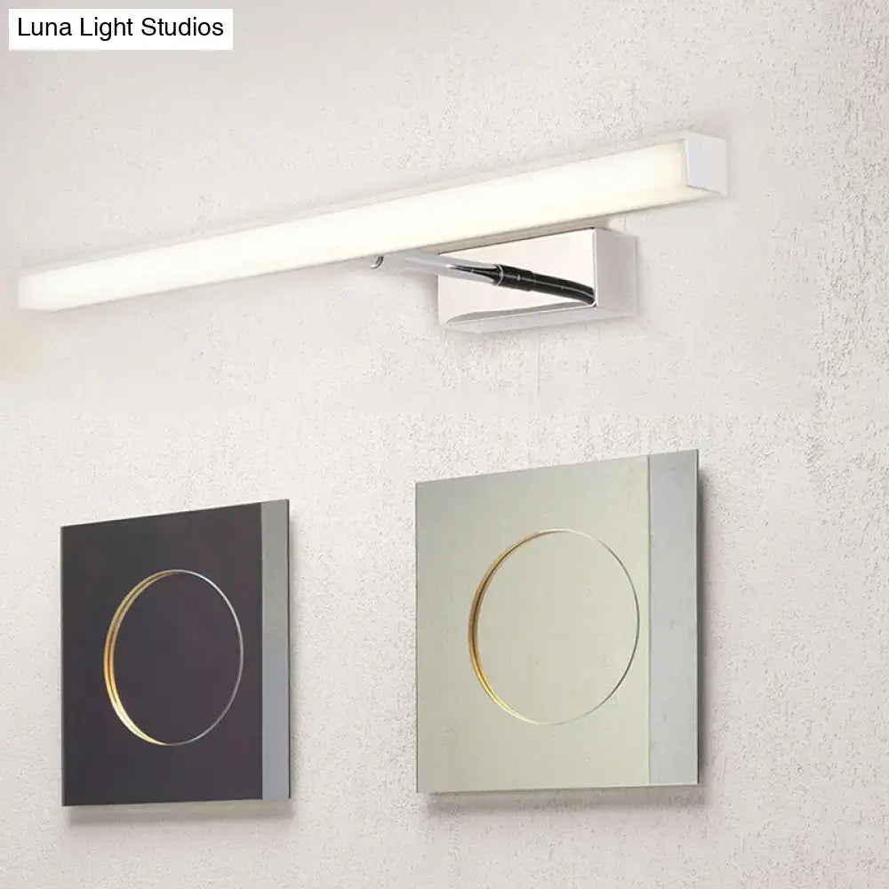 Modernist black & silver metal linear vanity sconce bathroom led light