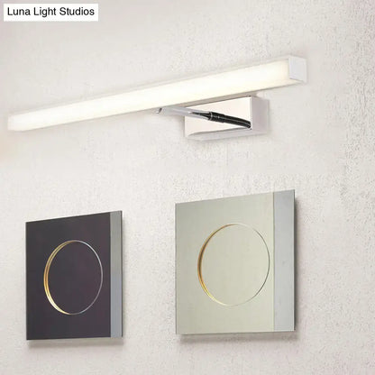 Modernist black & silver metal linear vanity sconce bathroom led light