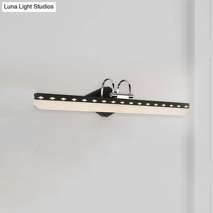 Modernist black & white led vanity light bathroom curved arm natural light