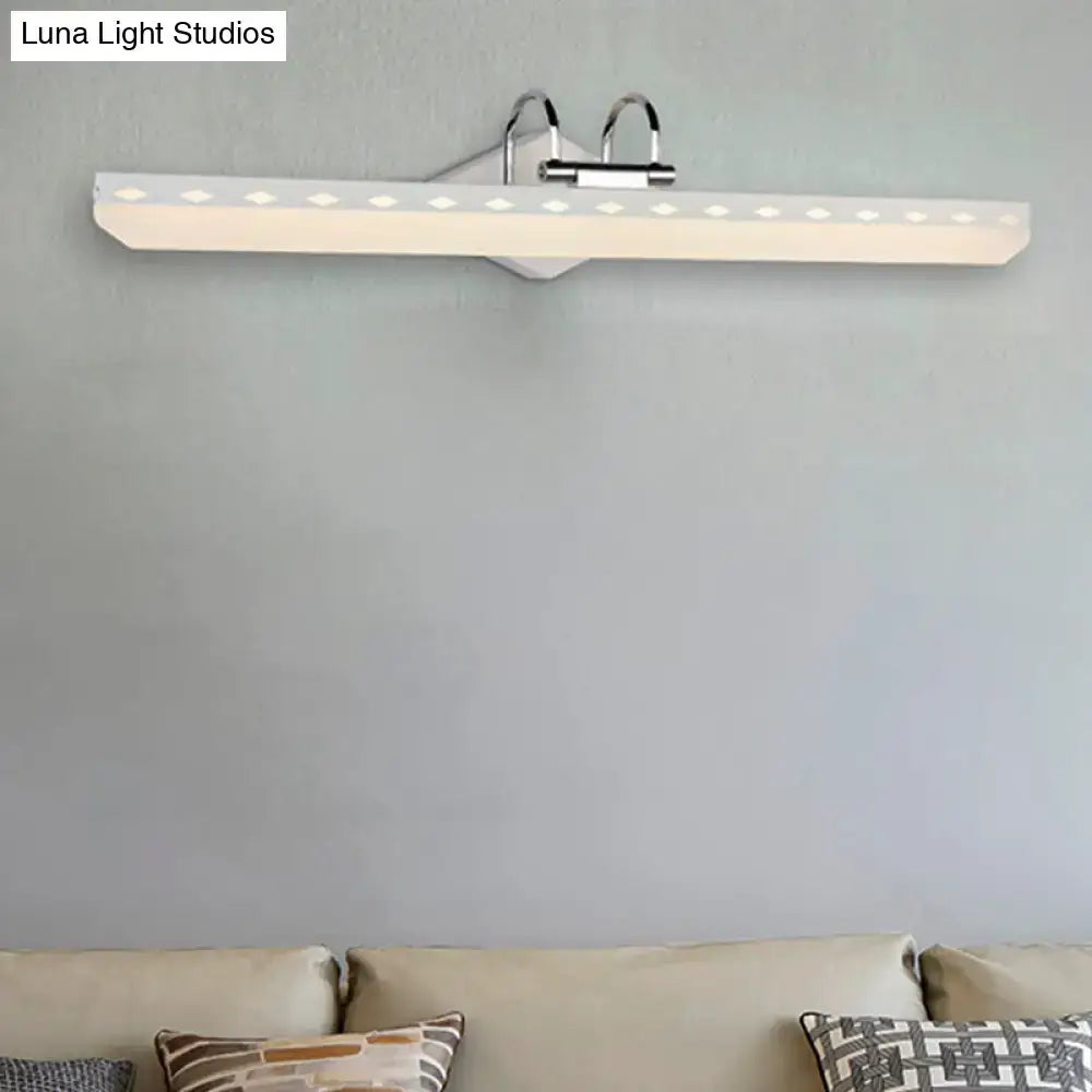 Modernist black & white led vanity light bathroom curved arm natural light