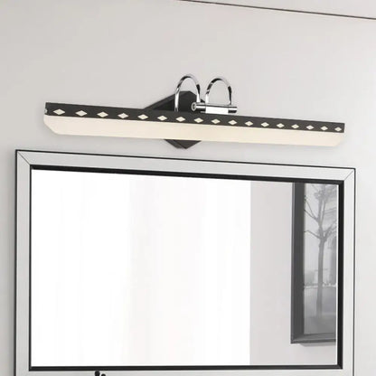 Modernist black & white led vanity light bathroom curved arm natural light