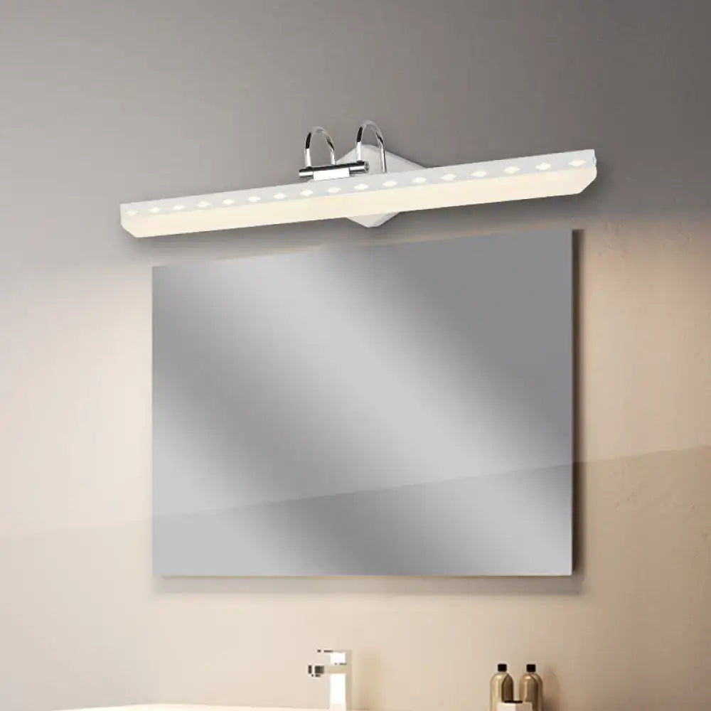 Modernist black & white led vanity light bathroom curved arm natural light