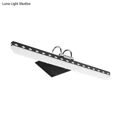 Modernist black & white led vanity light bathroom curved arm natural light