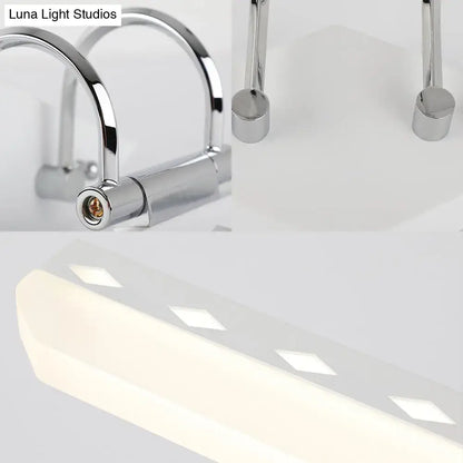 Modernist black & white led vanity light bathroom curved arm natural light
