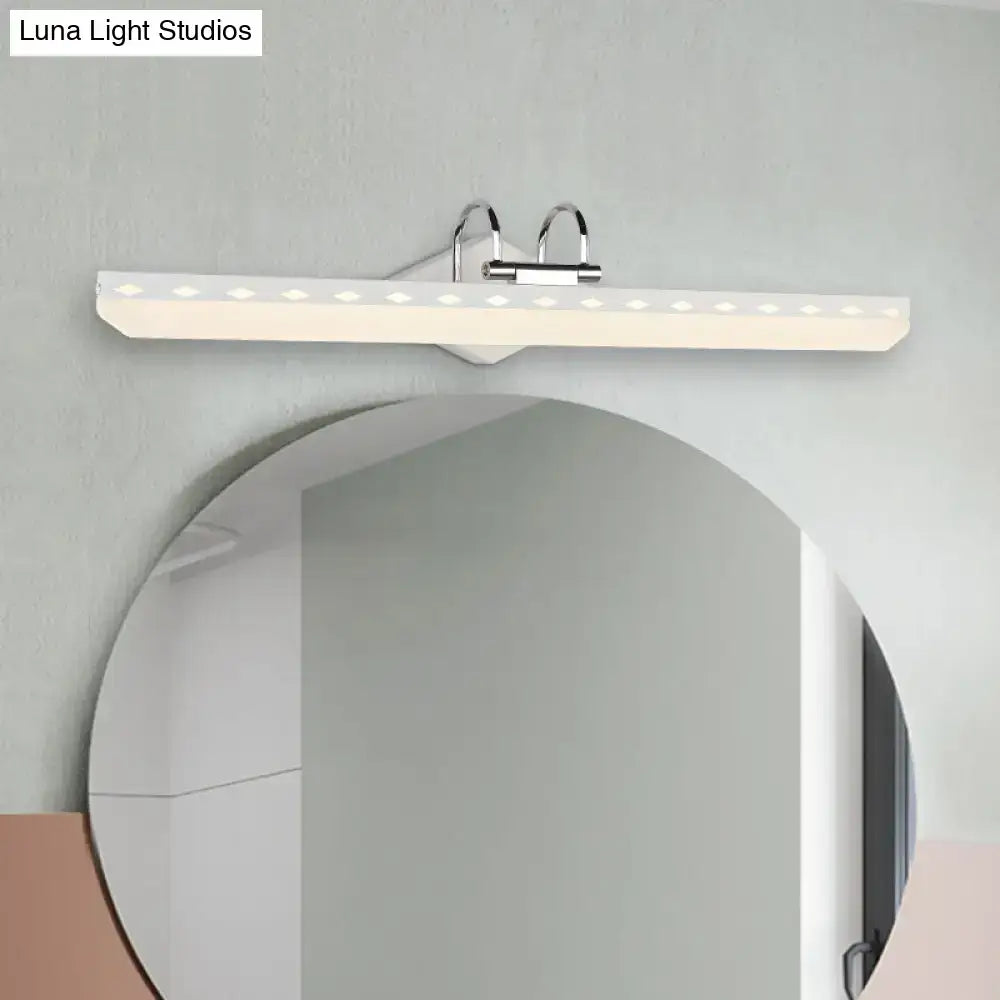 Modernist black & white led vanity light bathroom curved arm natural light