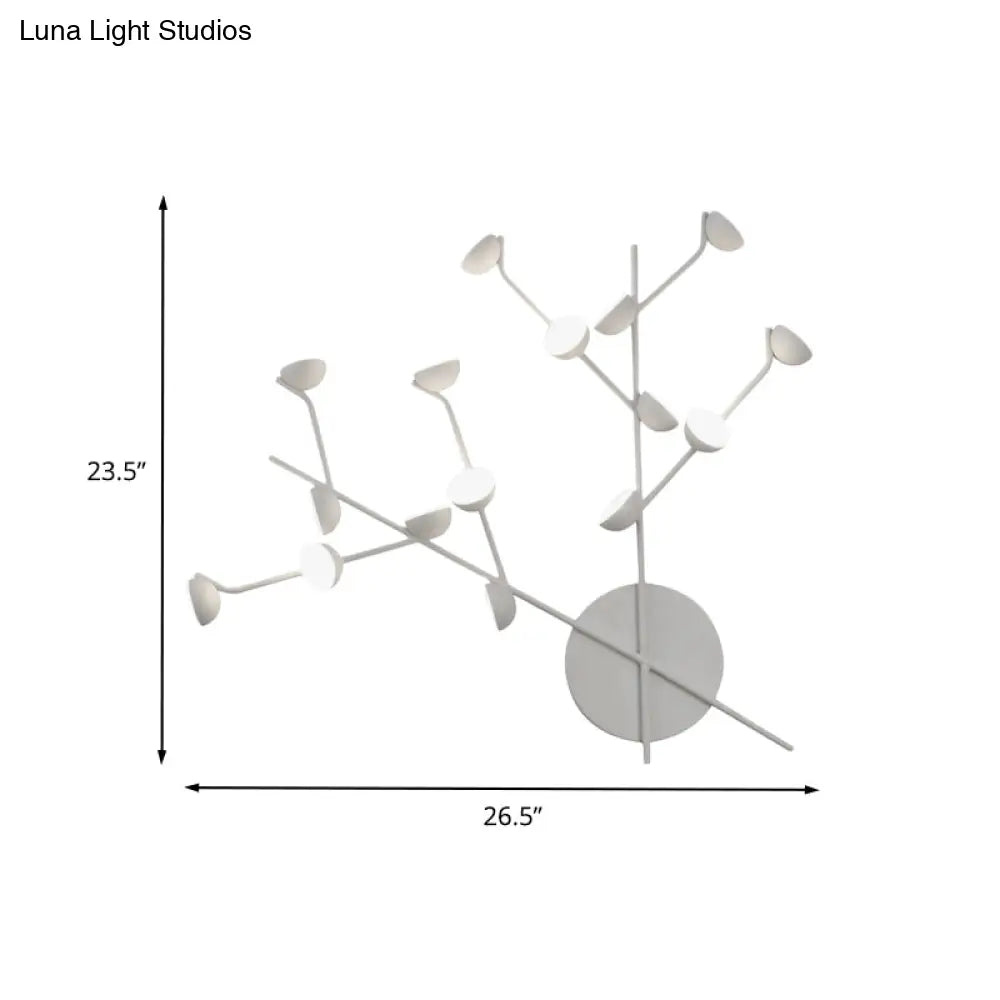 DecorBites™ Modernist Branch Metal Wall Light Sconce with 16 Bulbs, LED, White Finish