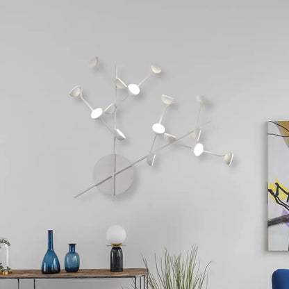 DecorBites™ Modernist Branch Metal Wall Light Sconce with 16 Bulbs, LED, White Finish