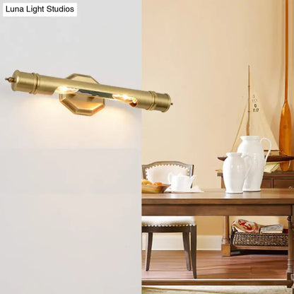 Modernist brass tube wall sconce corridor light 110-120v maximum bulb