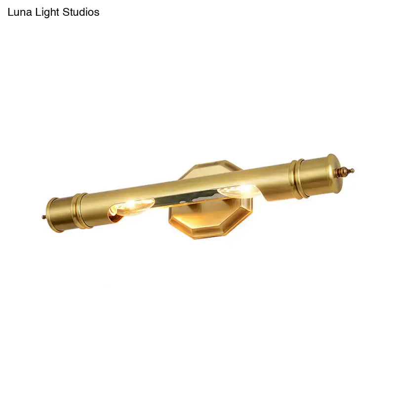 Modernist brass tube wall sconce corridor light 110-120v maximum bulb
