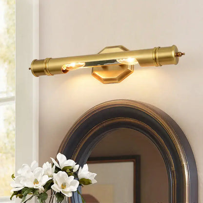 Modernist brass tube wall sconce corridor light 110-120v maximum bulb