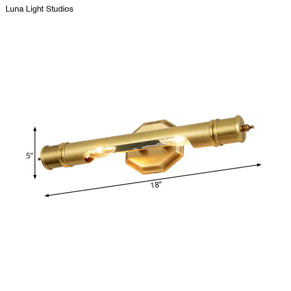 Modernist brass tube wall sconce corridor light 110-120v maximum bulb