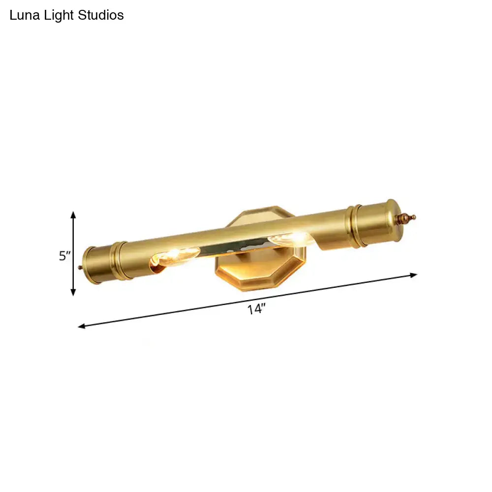 Modernist brass tube wall sconce corridor light 110-120v maximum bulb