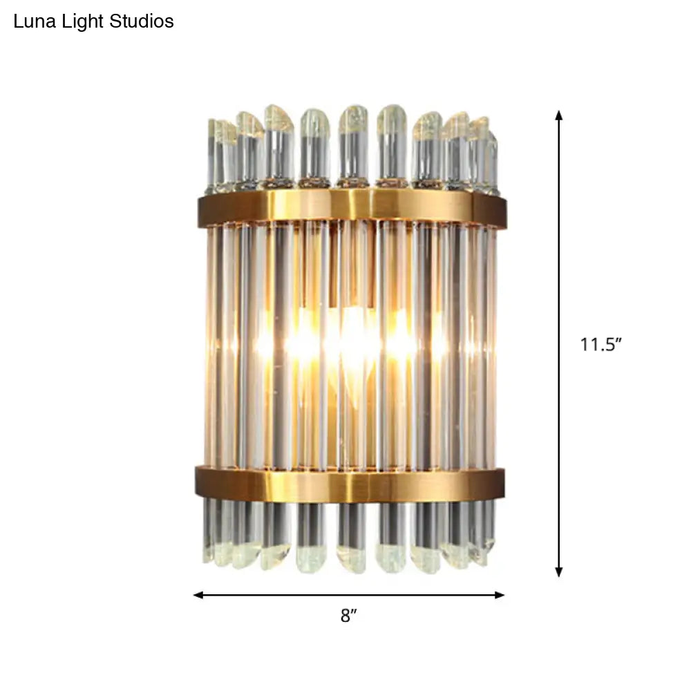 DecorBites™ Modernist Clear Crystal 1-Light Wall Mounted Lamp with Gold Finish for Living Room